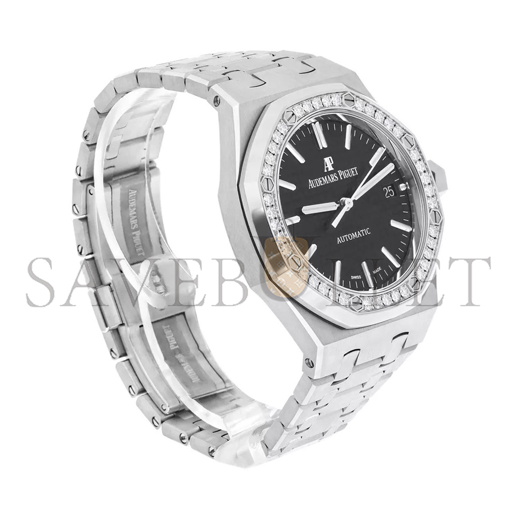 audemars P*g*et royal oak ladies 37 automatic diamond bezel watch 15451st.zz.1256st.01